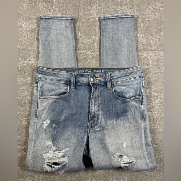 American Eagle Super Super Stretch Hi-Rise Distressed Jegging Women’s size 12 - Picture 1 of 8